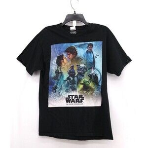 Star Wars The Empire Strikes Back Mens Graphic T-Shirt Black Short Sleeve Size M